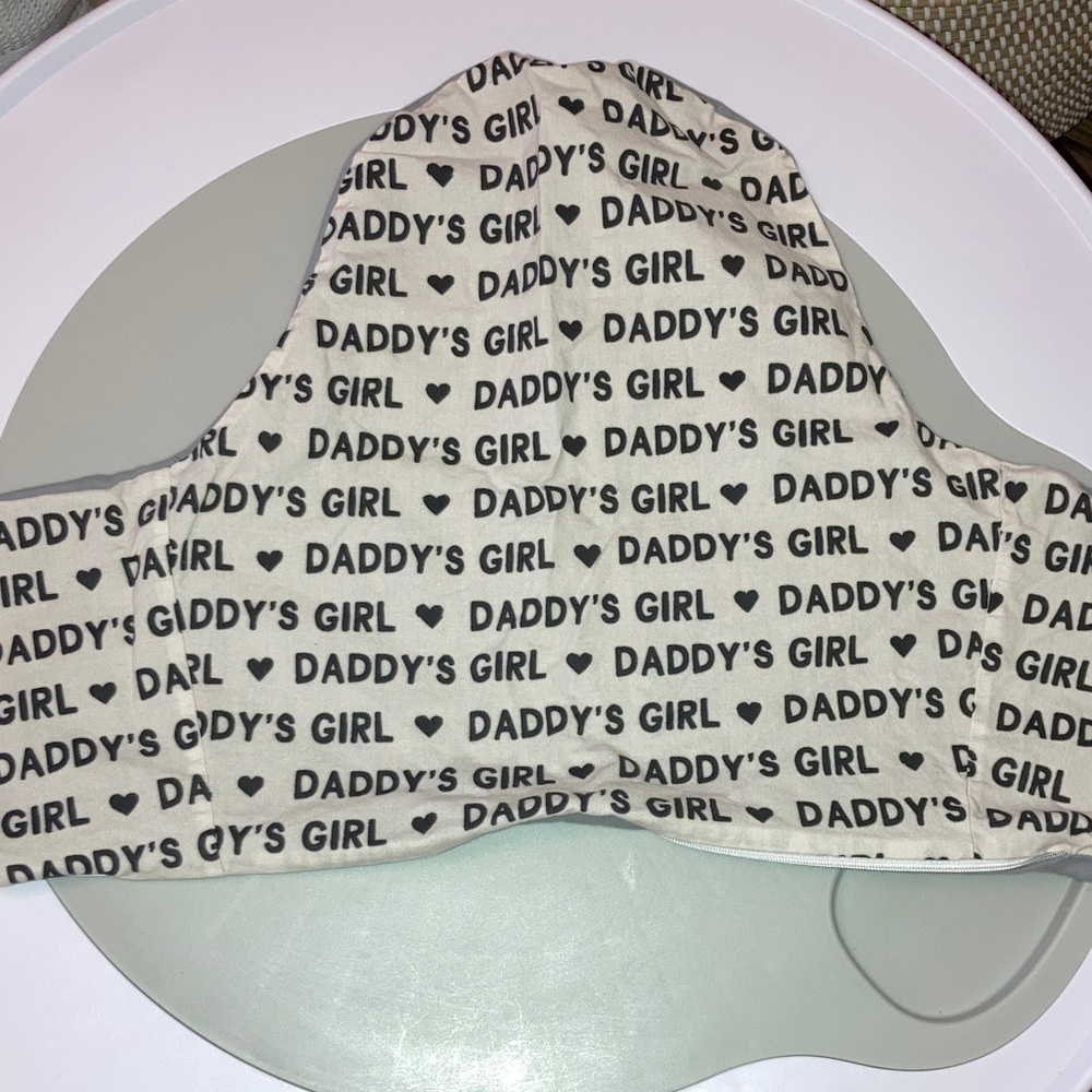 #175. Daddy's Girl Cream & Black Kids High Chair Cushion Cover